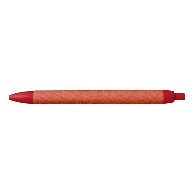 Caneta Azul Red Whimsical Abstract Geometric (Frente)