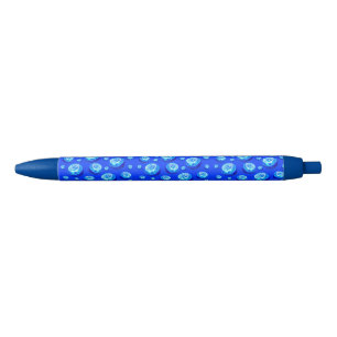 Caneta Azul Ritmo de Rolagem: Padrão de Bolas Azuis em Óleos