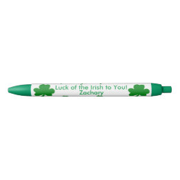 Caneta Azul Sete Shamrocks Lucky Irish PERSONALIZE NAME
