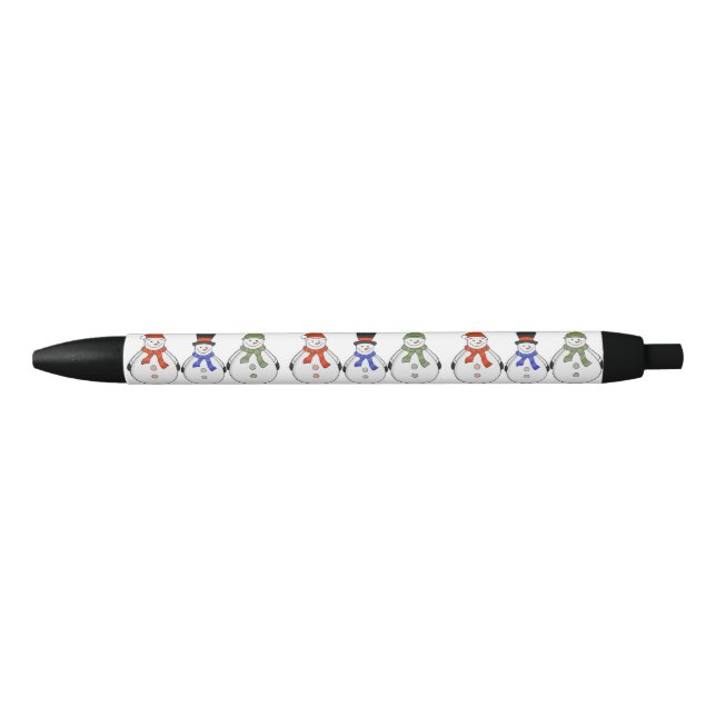 Caneta Azul Snowmen Winter veio (Frente)