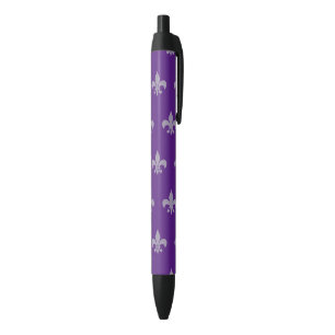Caneta Azul Teste padrão roxo da flor de lis