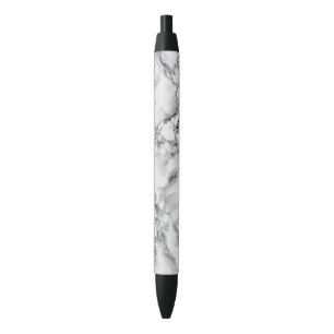 Caneta Azul Trendy White Marble Stone
