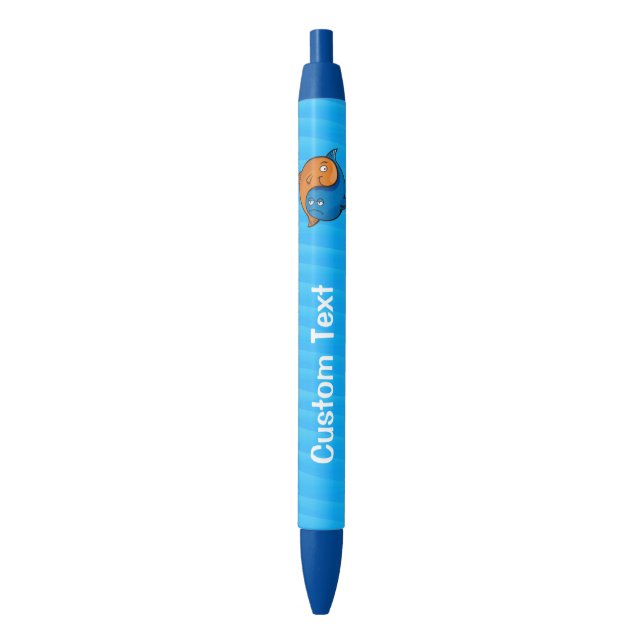 Caneta Azul Yin Yang Fish Cartoon (Frente Vertical)