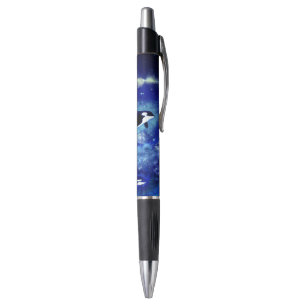 Caneta Baleias Assassinas na Lua Cheia - Noite Azul - Des
