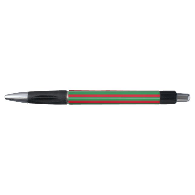 Caneta Bandas de Feriado Vermelho Verde Branco (Frente)