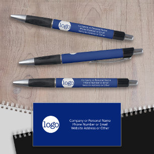 Caneta Basic Office Business Logo Text CAN EDIT blue