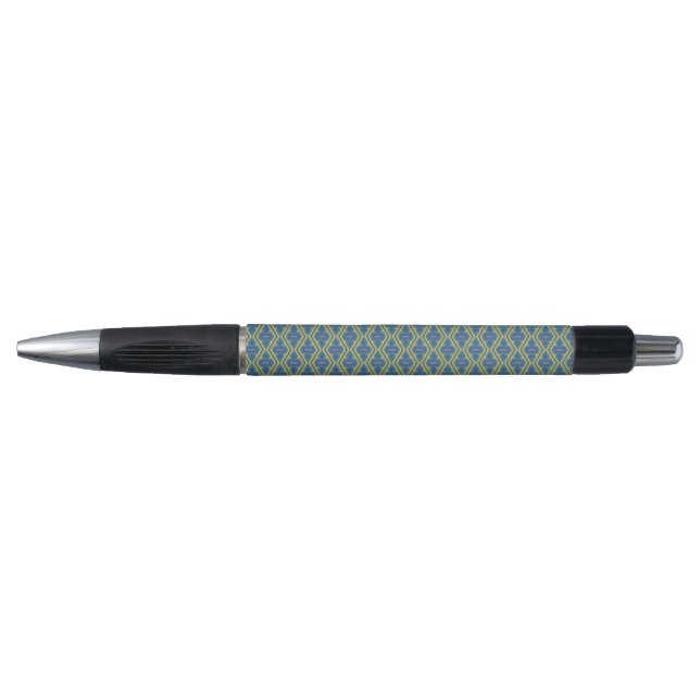 Caneta Blue and Yellow Geometric Pattern Pen (Frente)