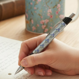 Caneta Blue Striped Floral Archive Personalized