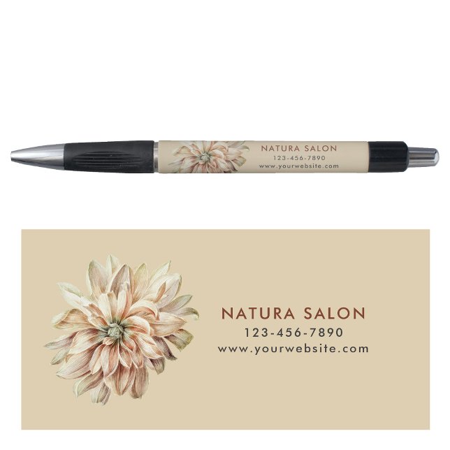 Caneta Bohemian Floral Salon Business Promocional Beige (Bohemian Floral Salon Business Promotional Beige Pen)