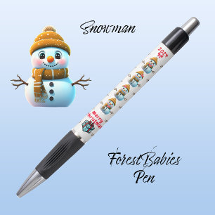 Caneta Bonito Neve Natal, Gráfico Festivo, ⛄️ Branca