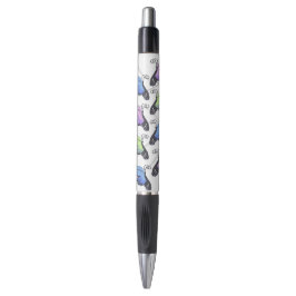 Caneta Borboletas Doodle Azul Roxo