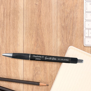 Caneta Branca negra casada Guardar a Data