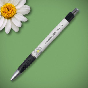 Caneta Branco da Flor de Margarida Botânica