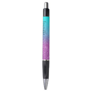 Caneta Brilho Ombre Aqua Roxo Personalizado Feminino