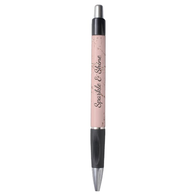 Caneta Brilho Rosa Bege Dourado Rosa Brilhante Lascivo (Frente Vertical)
