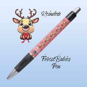 Caneta Brincadeira de Natal Reindeer Xmas Veado 🦌 Rosa ✨