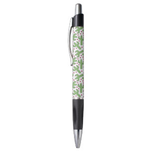 Caneta Cacto ilustrado & teste padrão de flores