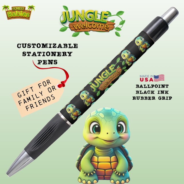 Caneta Caixa de Tartaruga Fofa, Suprimentos de Volta às A (Cute Tortoise Adorable Box Turtle Woodland Wildlife Cartoon Graphic Animal Character Ink Pen 🐢)