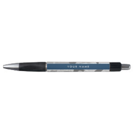 Caneta Camuflagem Cinza Neve de Inverno Personalize seu n
