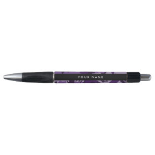 Caneta Camuflagem Roxa Personalize seu nome