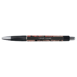 Caneta Camuflagem Vermelha e Marrom Personalize seu nome