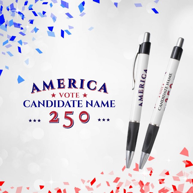 Caneta Candidato à Campanha Eleitoral Política América 25 (America 250 Political Election Campaign Candidate Pen Favor Gift for Voters Volunteers Donors Events)