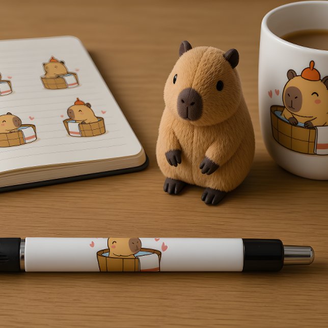 Caneta Capivara | Presente de Papelaria de Animal  (Criador carregado)