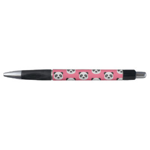 Caneta Cara cor-de-rosa da panda preto e branco