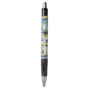 Caneta Casamento Tropical Azul-Mediterrâneo
