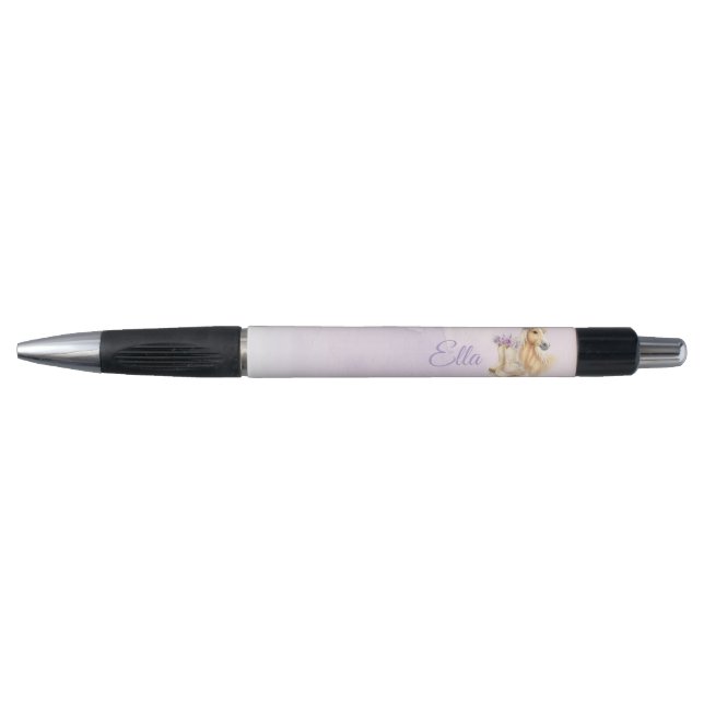 Caneta Cavalo Floral Roxo para Meninas (Frente)