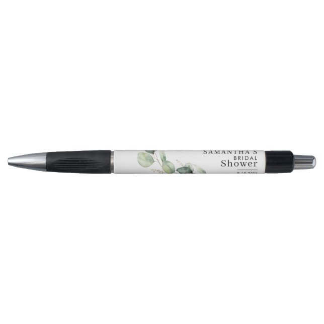Caneta Chá de Noiva com Eucalipto em Aquarela (Frente)