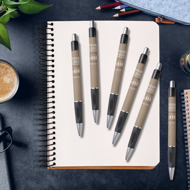 Caneta Charme Rústico Papel Kraft Adicione Seu Logotipo (Criador carregado)