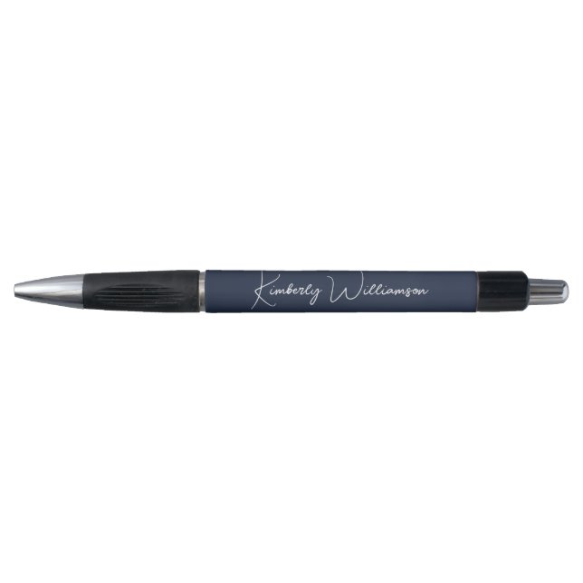 Caneta Chic Assinatura Script Azul (Frente)