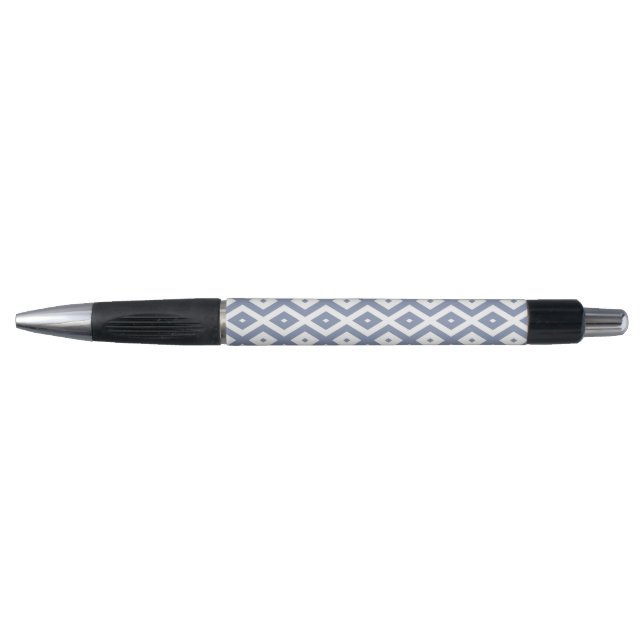 Caneta Cinza azul e padrão de diamante branco (Frente)
