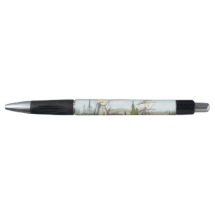 Caneta Claude Monet. Navios a voar no Sena em Rouen