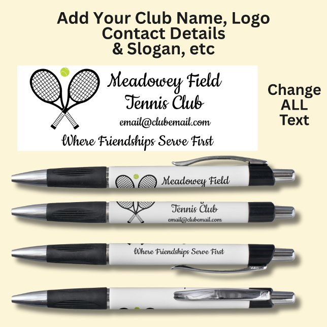 Caneta Clube de Tênis personalizado - Adicione seus própr (Criador carregado)