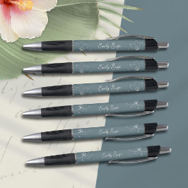 Caneta Coastal Blue Ivory Floral Line Art Minimalist Zen