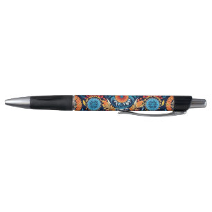 Caneta Colorido Boho Floral Elegância: Vibrante Mandala