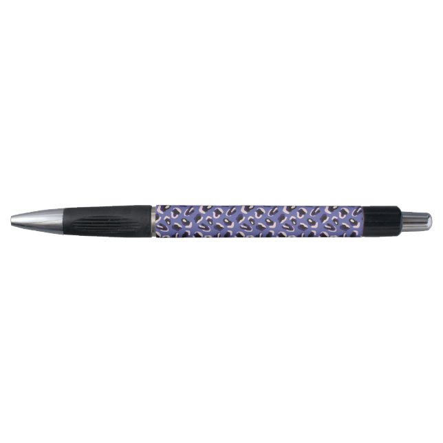 Caneta com Impressão de Animal Abstrato Roxo (Frente)