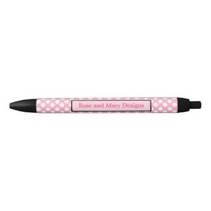 Caneta cor-de-rosa e preta personalizada das