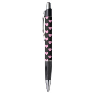 Caneta Corações cor-de-rosa da polca do algodão doce n