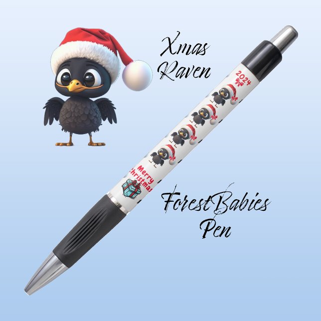 Caneta Corvo de Natal Gelado, Gráfico Festivo, ⛄️ Branco (Criador carregado)