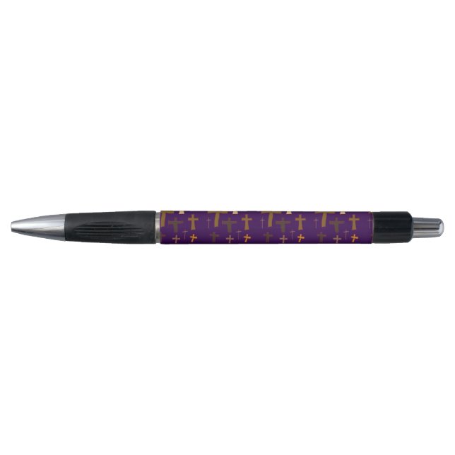 Caneta Cruzes Cristãs em Roxo (Frente)