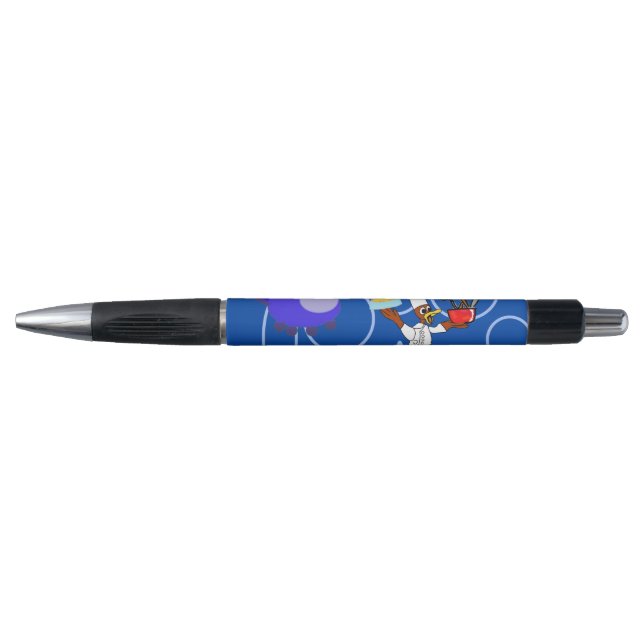 Caneta Cujo chef Ducky Kazoo - Círculos Azuis (Frente)