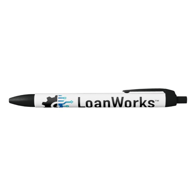 Caneta da empresa LoanWorks - Preto ou Azul (parte de cima)