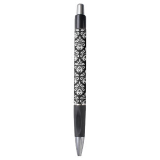 Caneta Damasco preto-e-branco legante