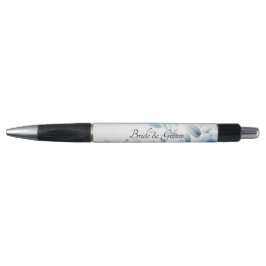 Caneta de casamento floral azul elegante