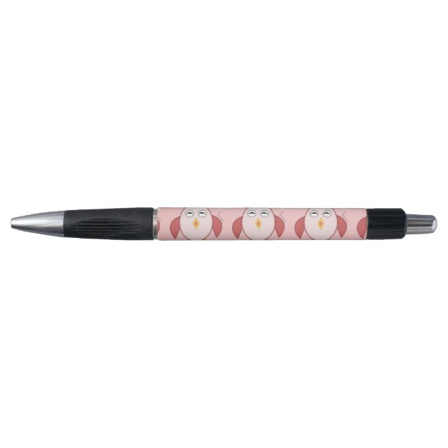 Caneta de coroa rosa-branca (Frente)