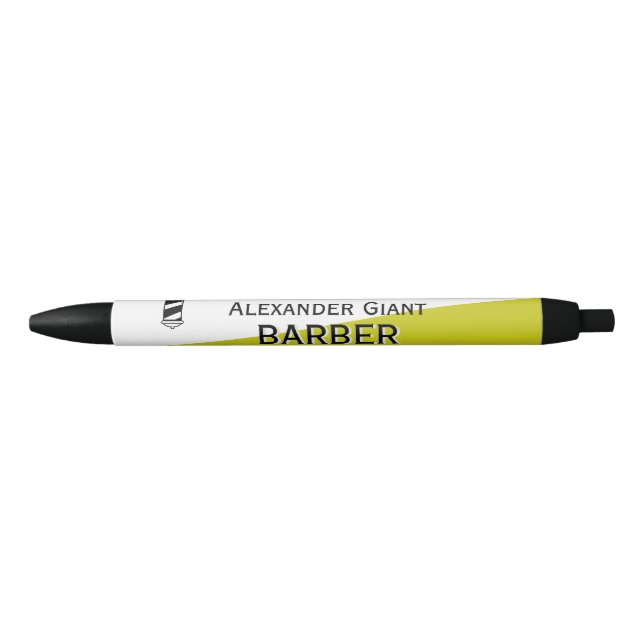 Caneta de corte preto personalizada, tinta preta (Frente)
