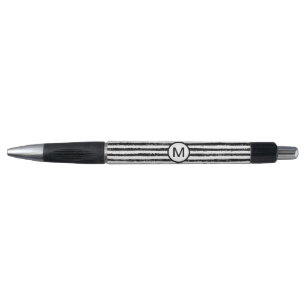 Caneta de professor preto-branco, monograma,